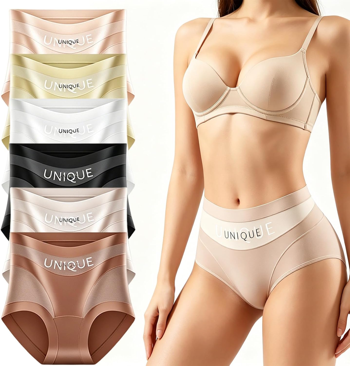 Unique Underwear - Unique Tummy Control Underwear for Women, High Waist Soft Stretch Seamless Body Shaper Briefs