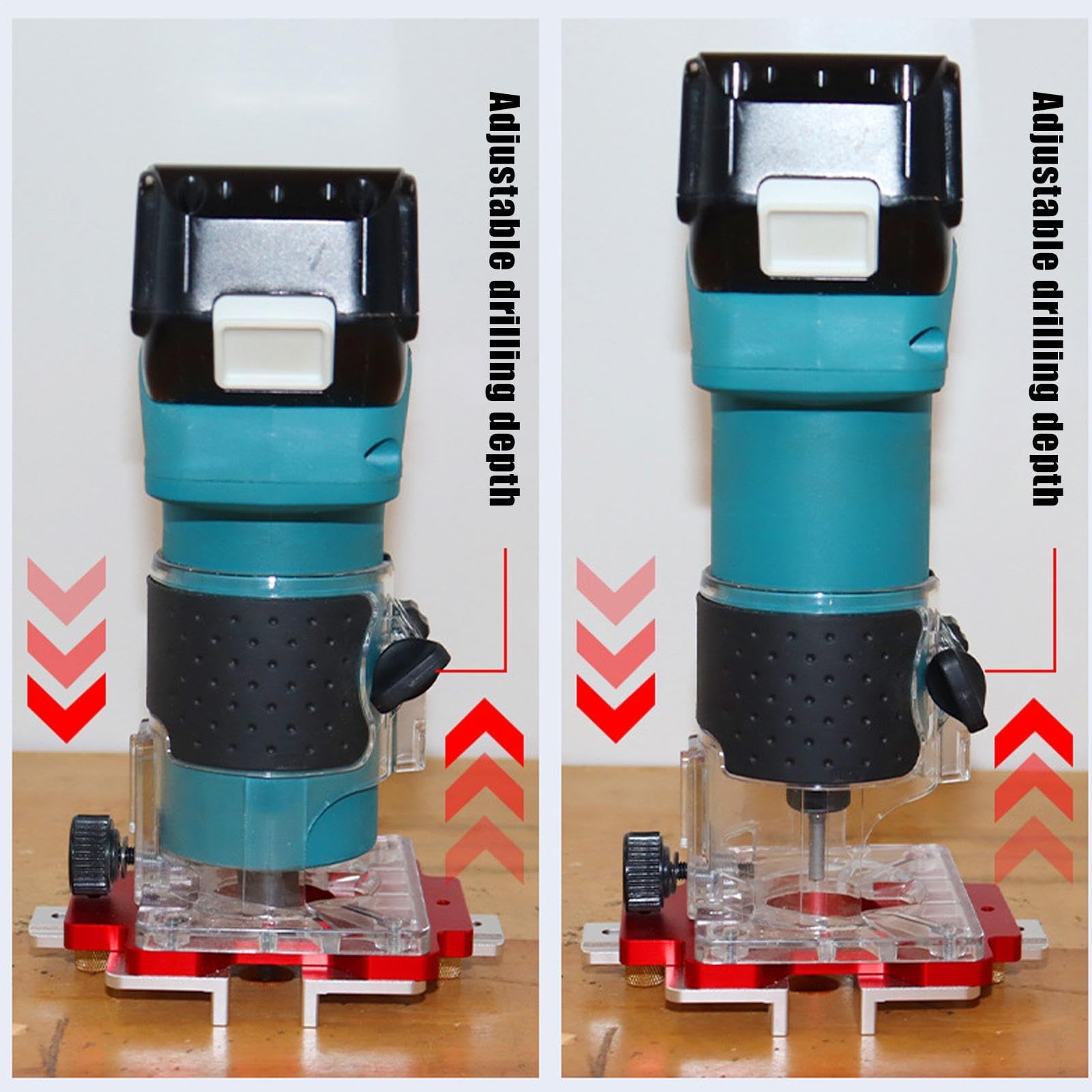 Modello guida regolabile per fresa da falegnameria 2-in-1 | Morsa Regolabile & Scala Precisa, Dima in Alluminio per Scanalature e Forature di Porte
