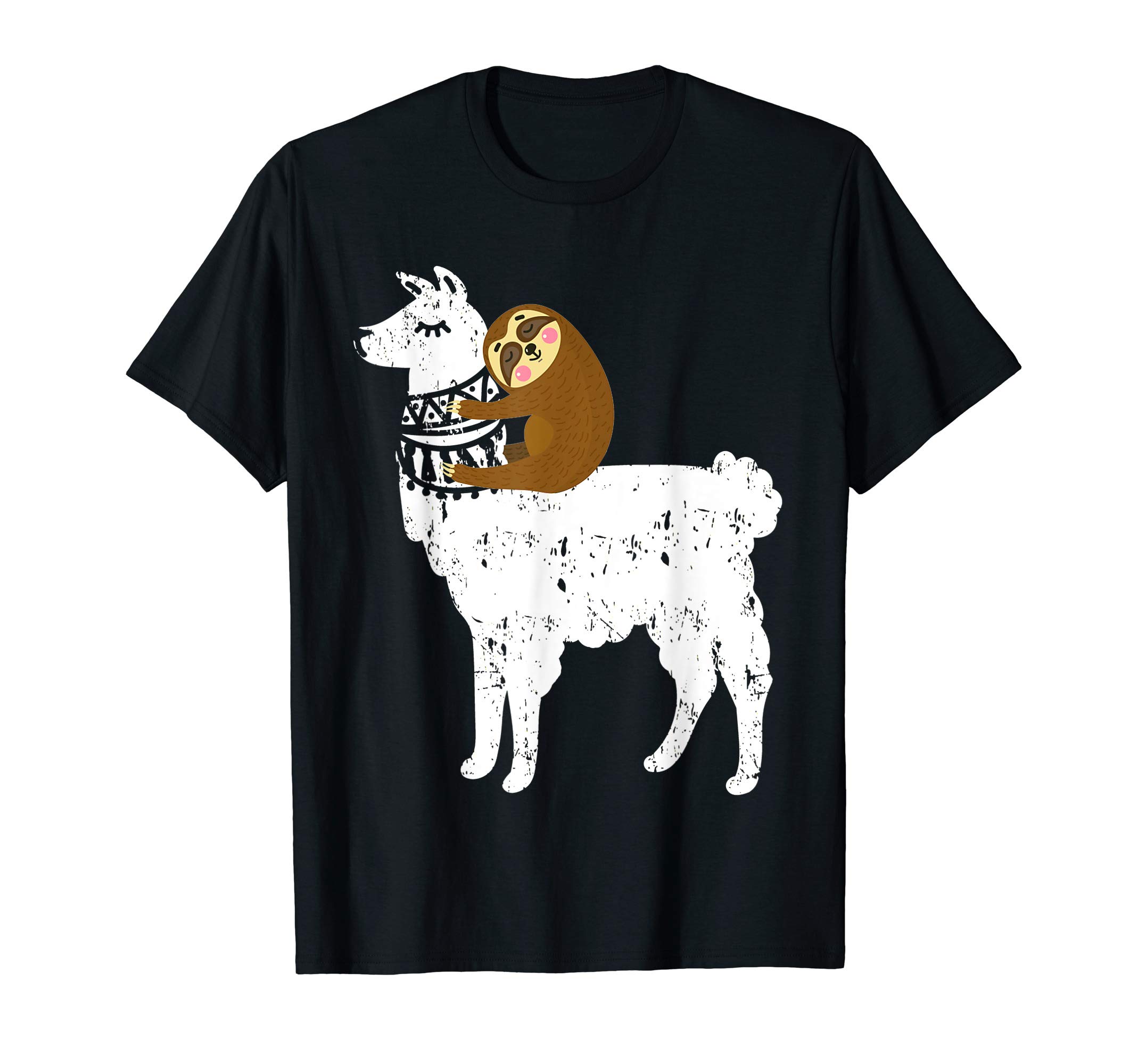 2Tees Sloth Riding LlamaFunny Fluffy Animal Sloth Riding Llama Shirt Gifts for Kids T-Shirt