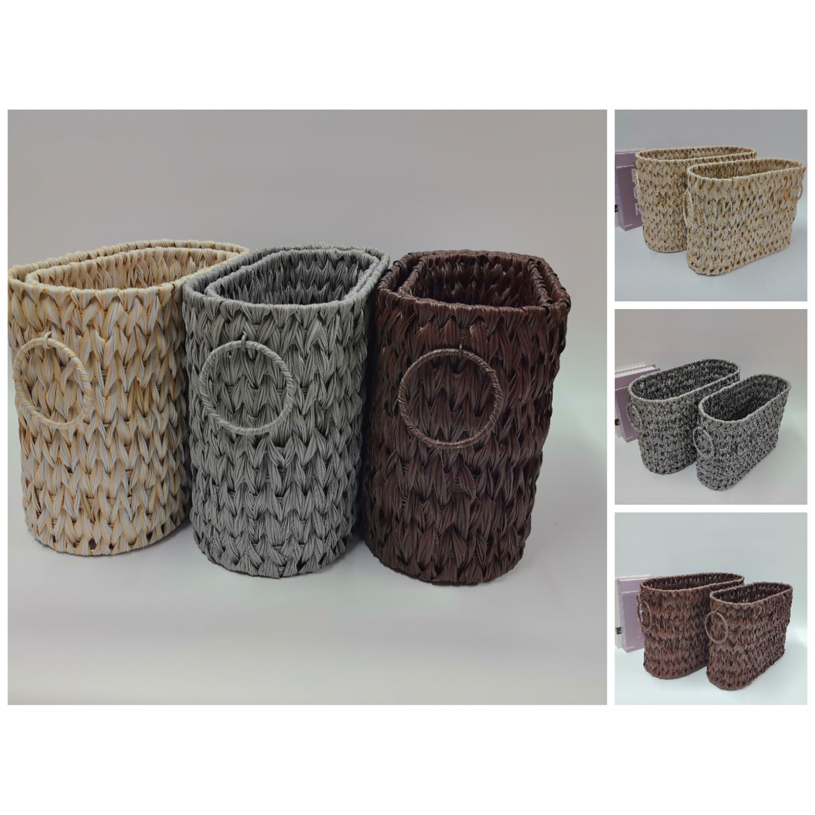 Élegante panier de rangement en osier pour papier toilette avec couvercle, pour petit organisateur de salle de bain, portable, capacité de 6 à 9 rouleaux