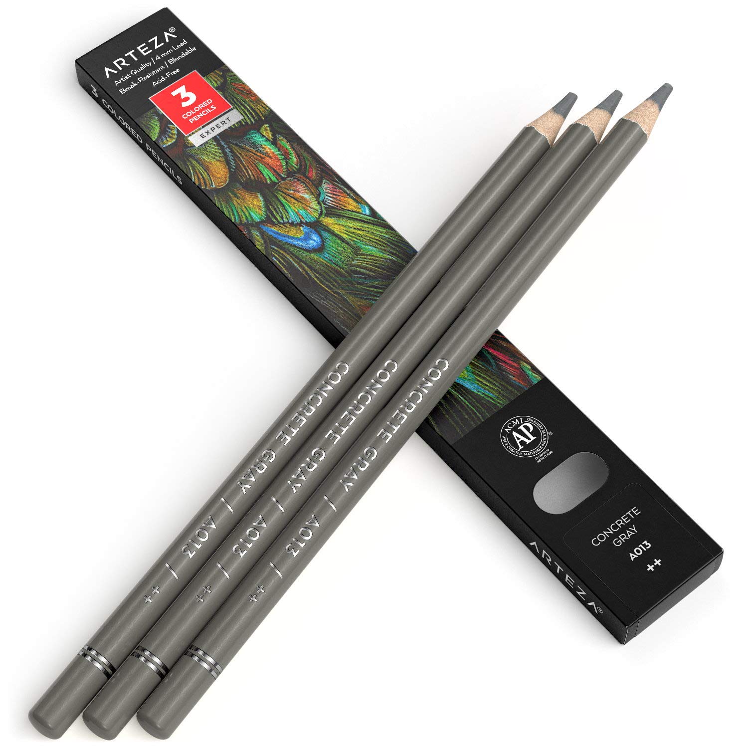Amazon | ARTEZA 色鉛筆 3本入り A013 コンクリートグレー ソフト