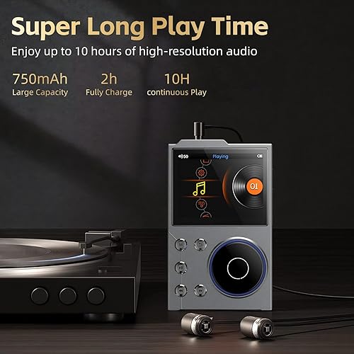 Miniatura 6 de Reproductor de MP3 de alta fidelidad con Bluetooth, DSD DAC de alta resolución, reproductor de música digital portátil de audio digital, Bluetooth