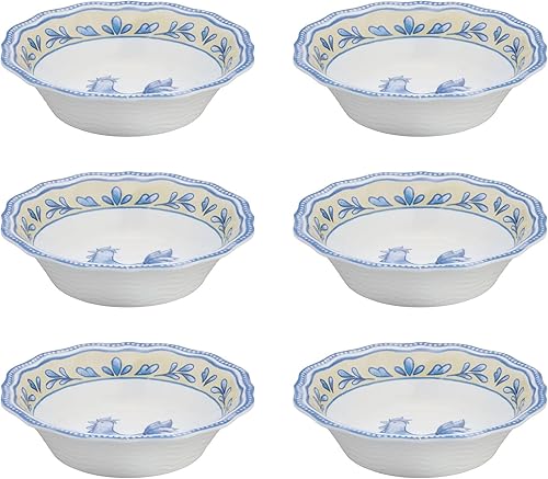 UP ware - Juego de 6 cuencos redondos de melamina, sin BPA, aptos para lavavajillas, platos de cocina para pasta, arroz, sopa y ensalada, cuencos de