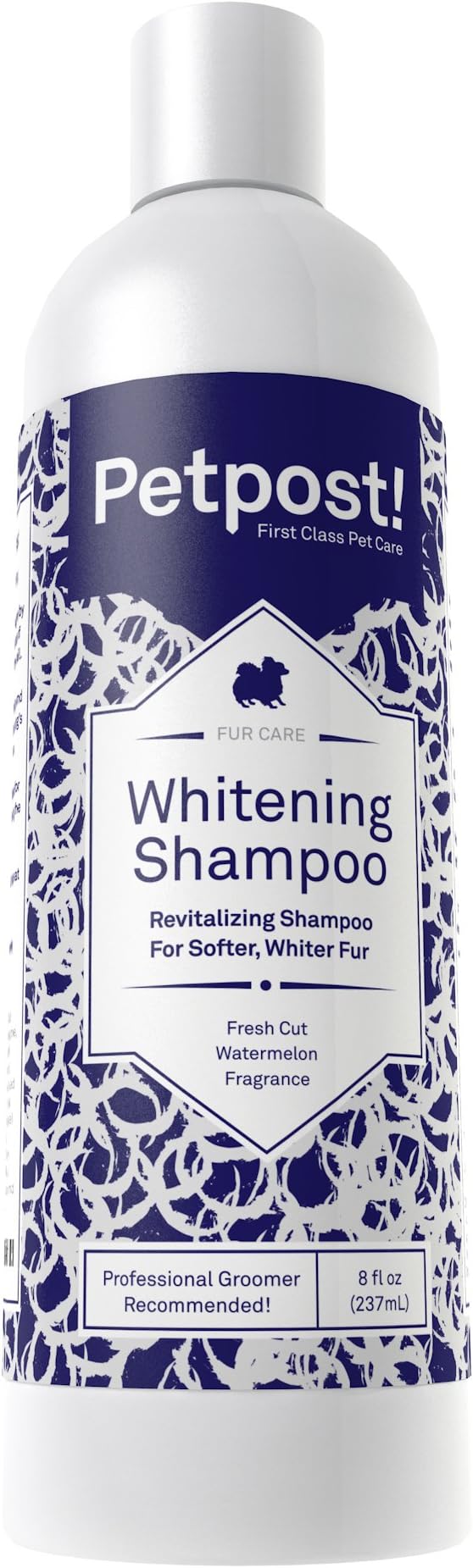 Petpost | Dog Whitening Shampoo - Best Lightening Treatment for Dogs with White Fur - Soothing Watermelon Scent - Maltese, Shih Tzu, Bichon Frise Approved 237 ml