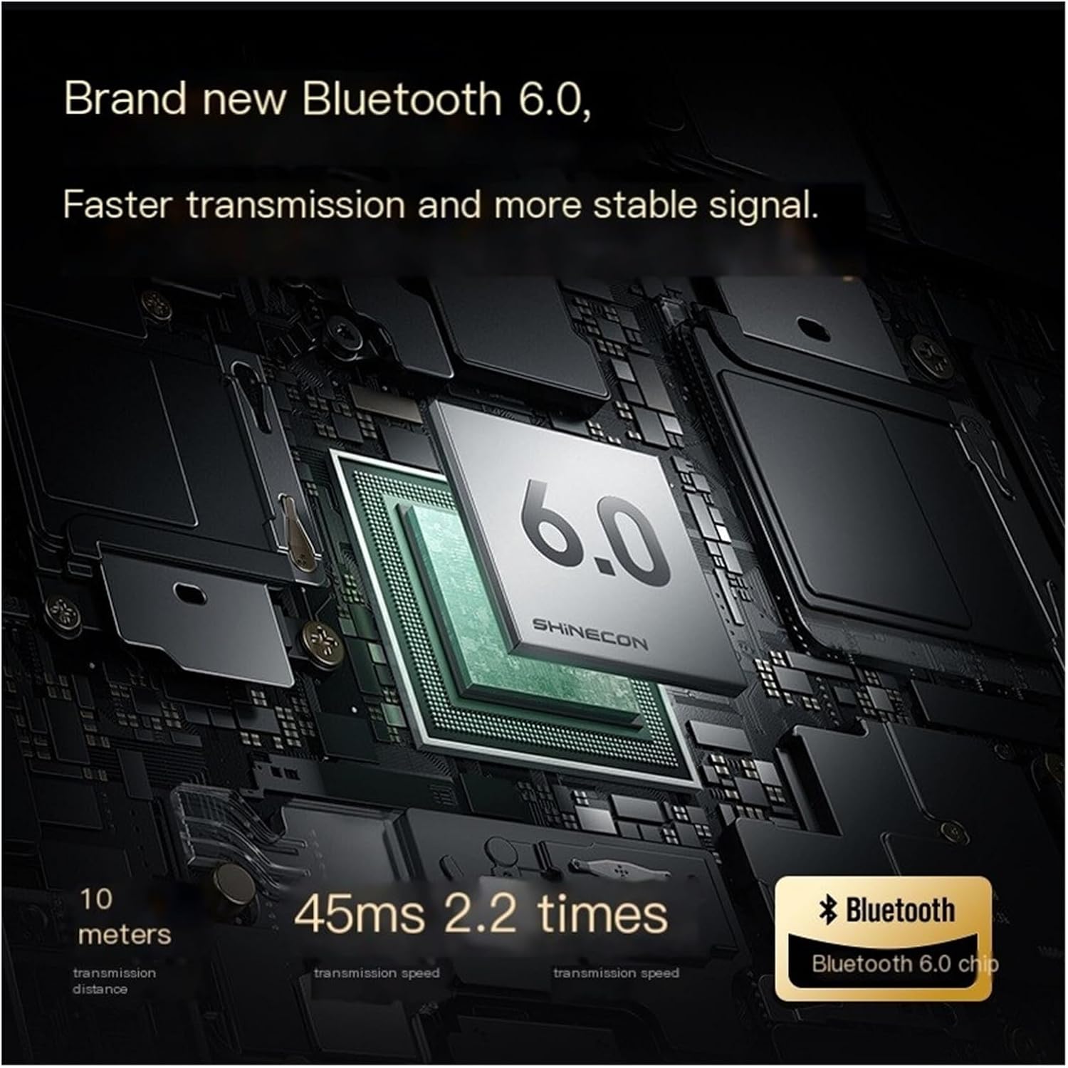 2026 New Headset AI Translation Shinecon 6.0 Gift Sports Simultaneous(黑色)