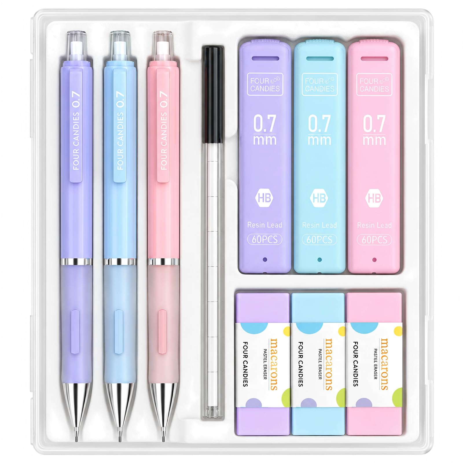 Amazon.co.jp: 4つのキャンディー0.7mmのかわいいシャープペンシル