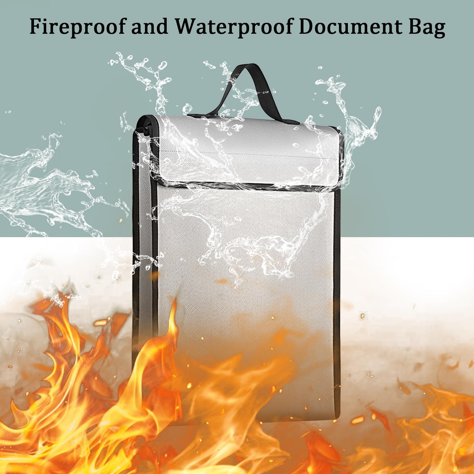 de documentos ignífuga, goma de silicona líquida, 40 x 30 cm, carpeta segura impermeable ignífuga de 1200 °C, de almacenamiento para documentos, dinero en efectivo, pasaportes, objetos de