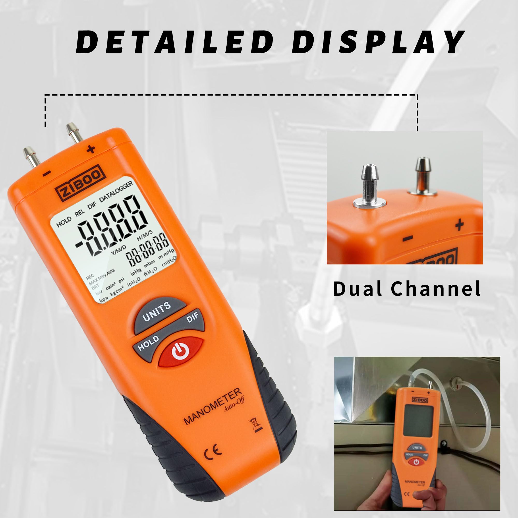 ZIBOO ET1013 Digital Manometer - Pressure Tester -4 ZIBOO ET1013 Digital Manometer - Pressure Tester -4