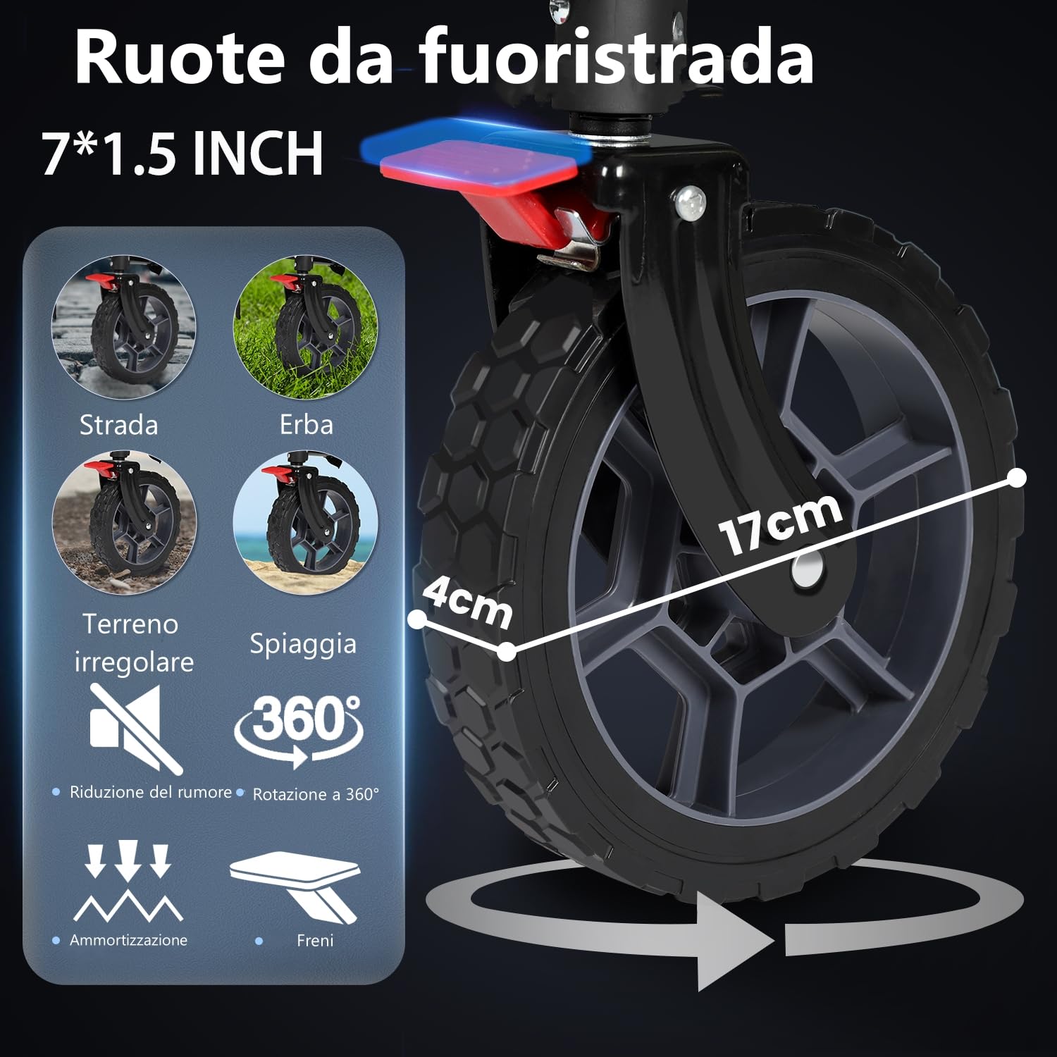 Sekey XXL Plus Carrello Pieghevole con Freni 200L 150KG, Carrello da Giardino con Ruote ai Terreni Accidentati, Design Brevettato Pieghevole da QUATTRO Direzioni SE4010, Antracite
