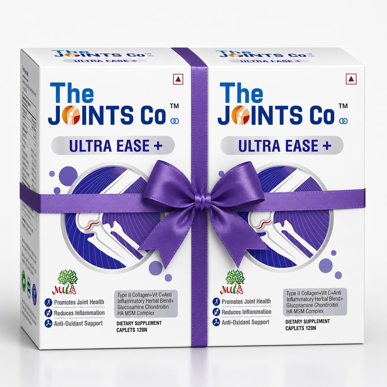 Ultra Ease Plus with Type II Collagen, Glucosamine Chondroitin MSM HA Complex & Herbal Blend for Joints, Bones & Cartilage Wellness - Pack of 120 Tablet (Pack of 2)