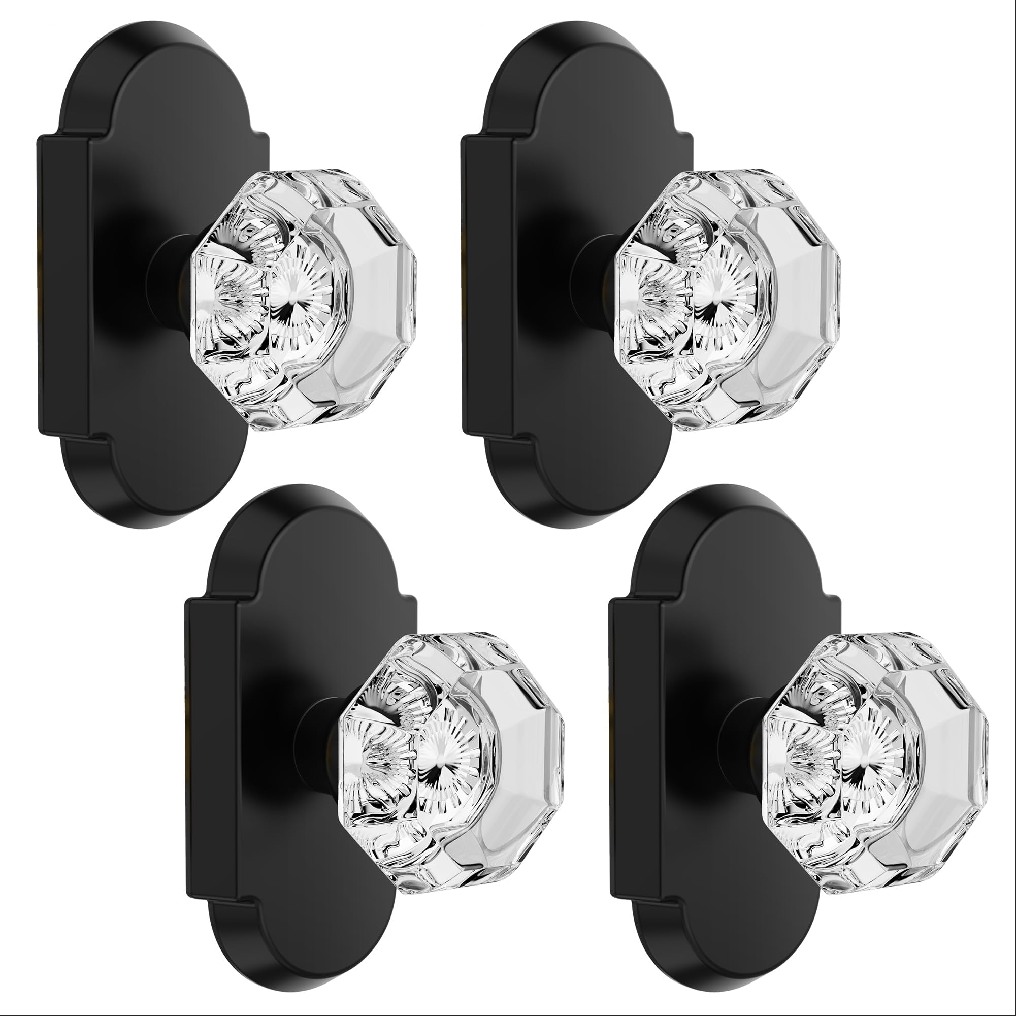 Crystal Privacy Door Knobs with Lock - BonKuDoo -13