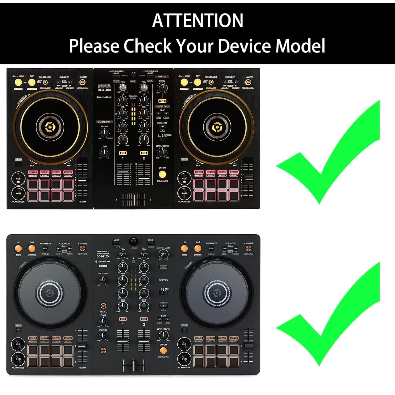 Custodia Rigida Protettiva Portatile per Controller DJ per DDJ FLX4, DDJ 400, SB2, SB3, RB - Ideale per Uso in Studio e Sul Palco, Doppie Cerniere, Spugna Ammortizzante - 50x30x8 Cm