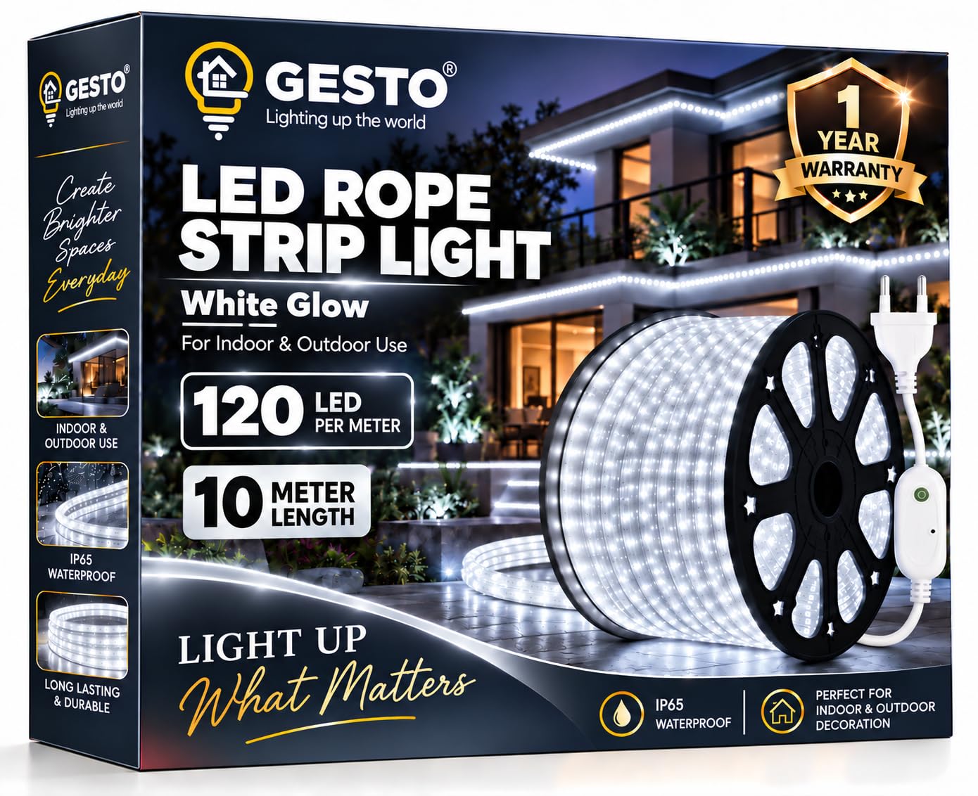 Gesto RGB LED Strip Lights - 15m Multicolor, 8 Modes -12