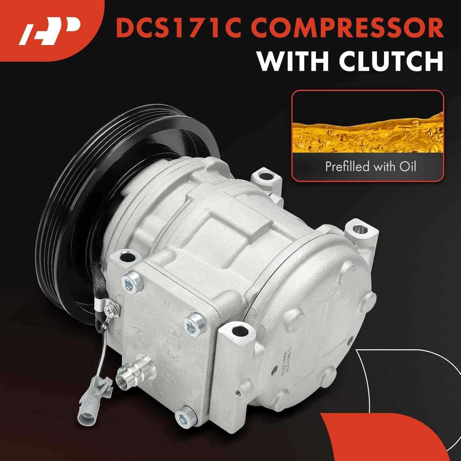 A-Premium Air Conditioner AC Compressor with Clutch Compatible with Toyota Corolla 1989-1997 & Geo Prizm 1989-1992