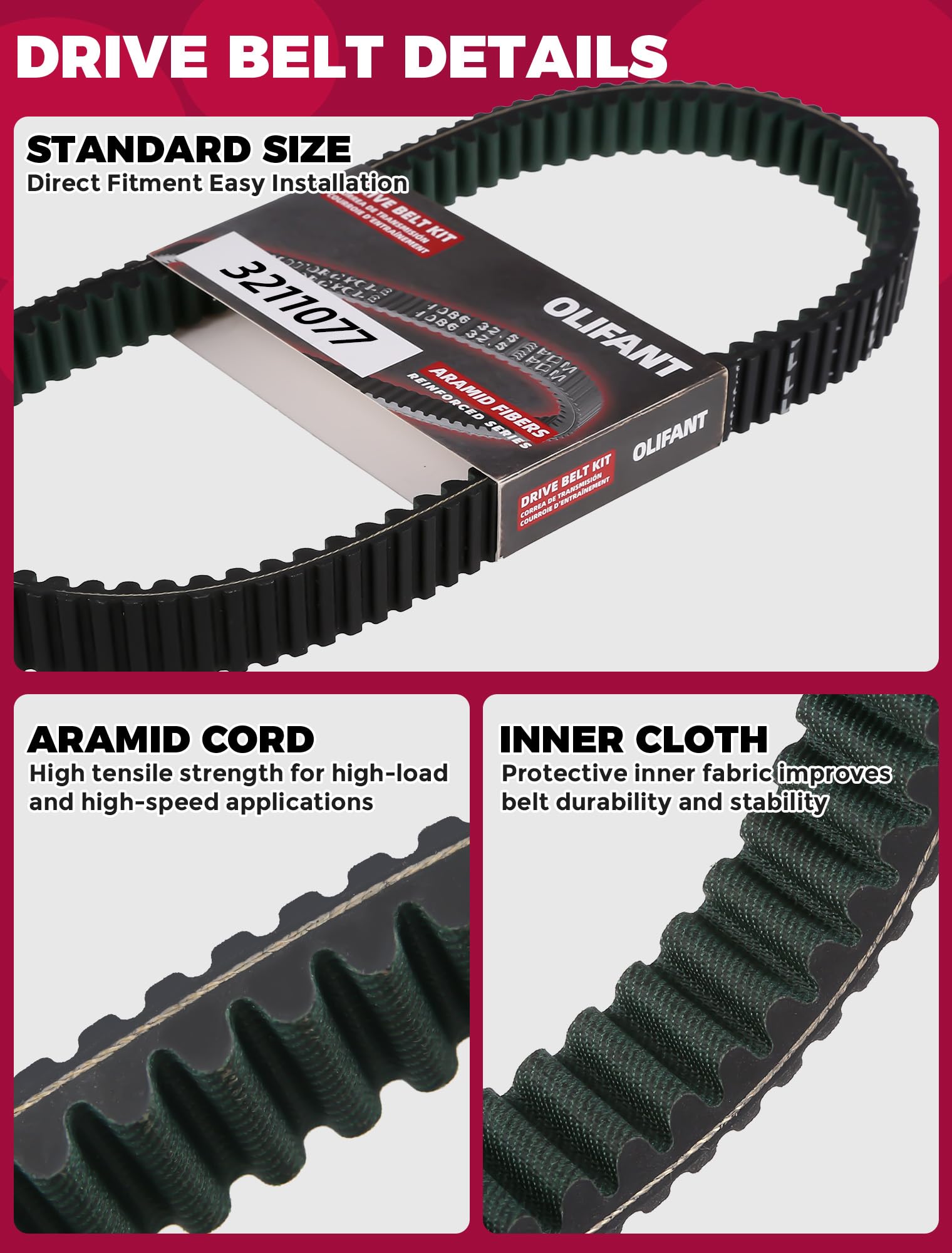 Drive Belt for Polaris 3211077 Sportsman 500 335 400 450 Scrambler