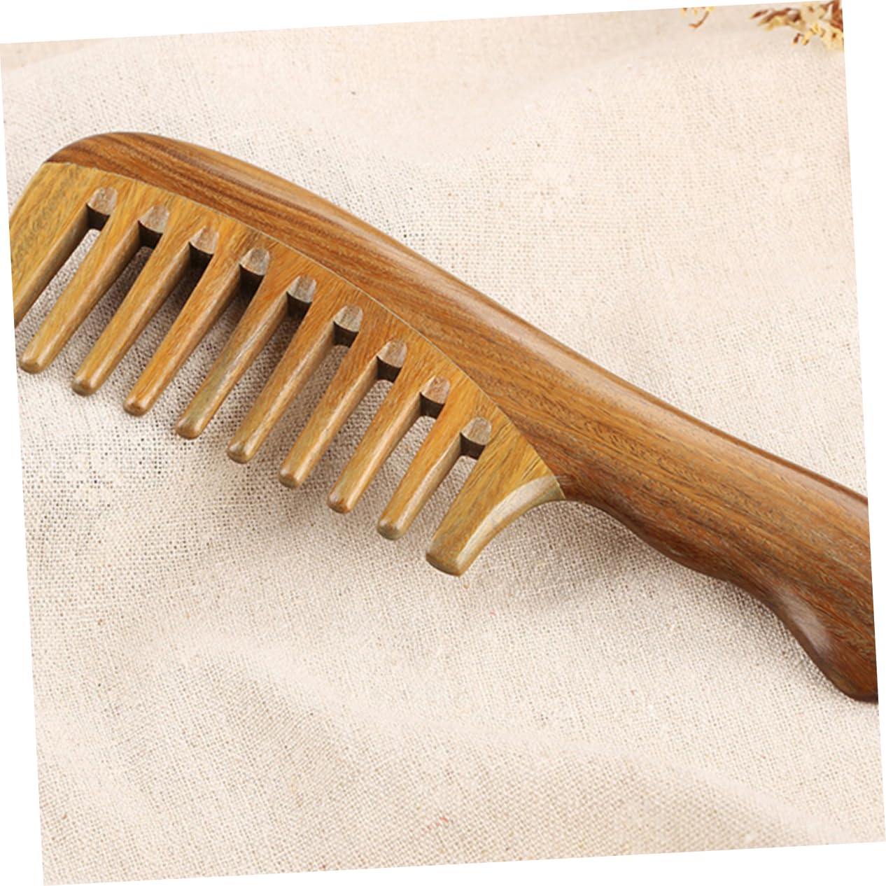 Peine De Masaje De Dientes Anchos Peine De Madera De Sándalo Natural Dientes Anchos y Para Peinar El Cabello