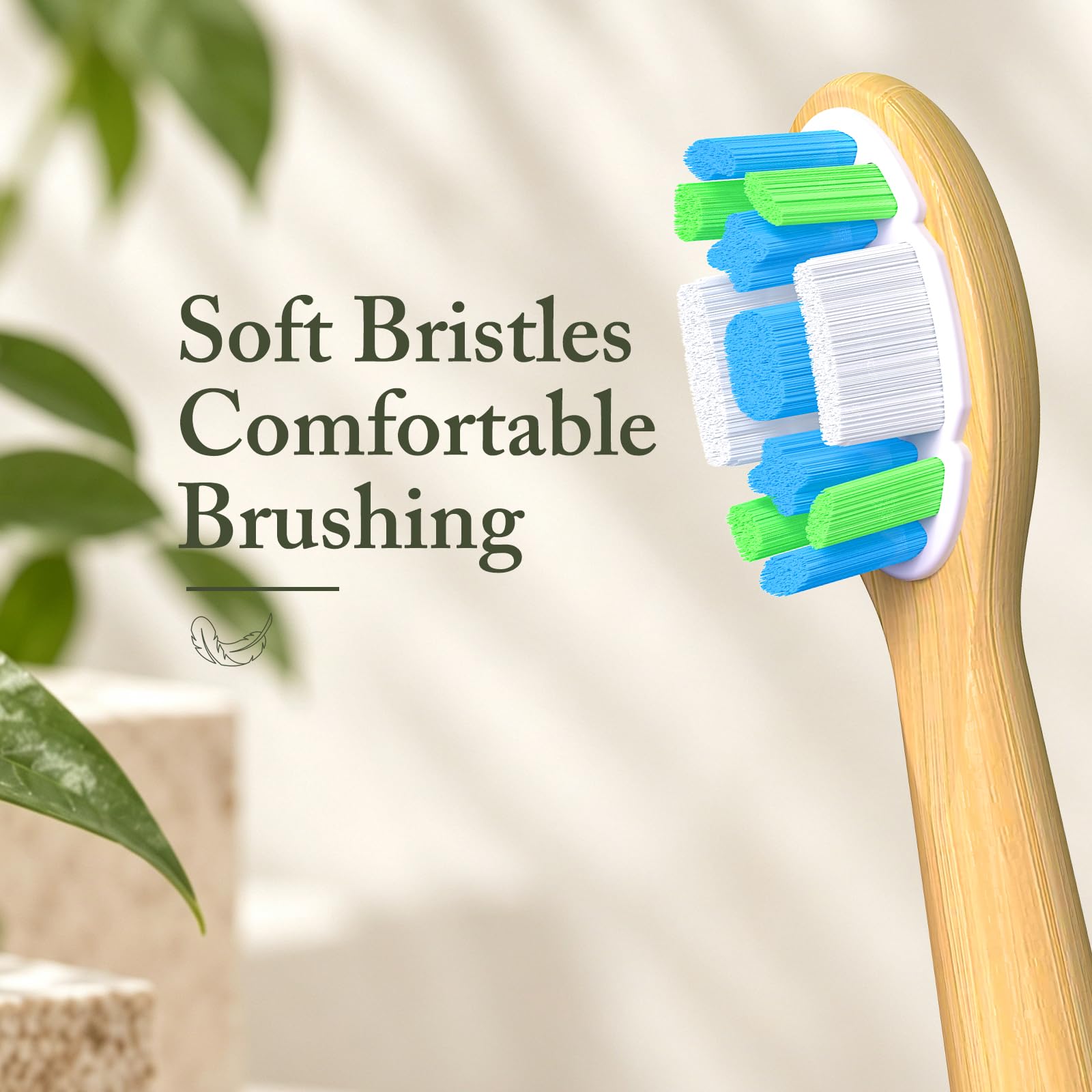 Testine in bambù compatibili con Sonicare, setole morbide