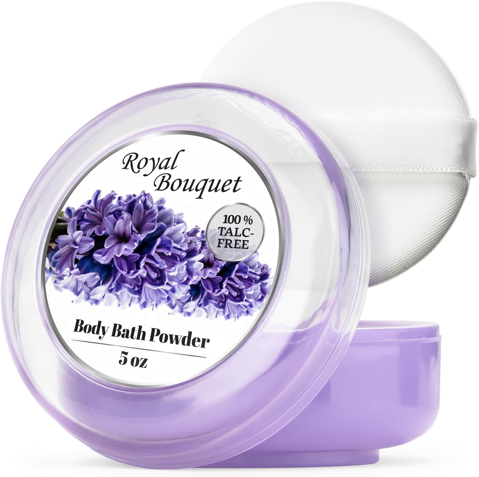 R-NEU 1 Pack Body Powder for Women with Puff, 100% Talc-Free, Elegant Royal Bouquet Scented Dust, After Bath for Soft Skin, Extra Large,(5oz)