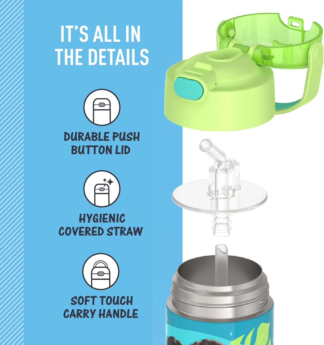 THERMOS FUNTAINER Water Bottle with Straw, Moana 2 view 4
