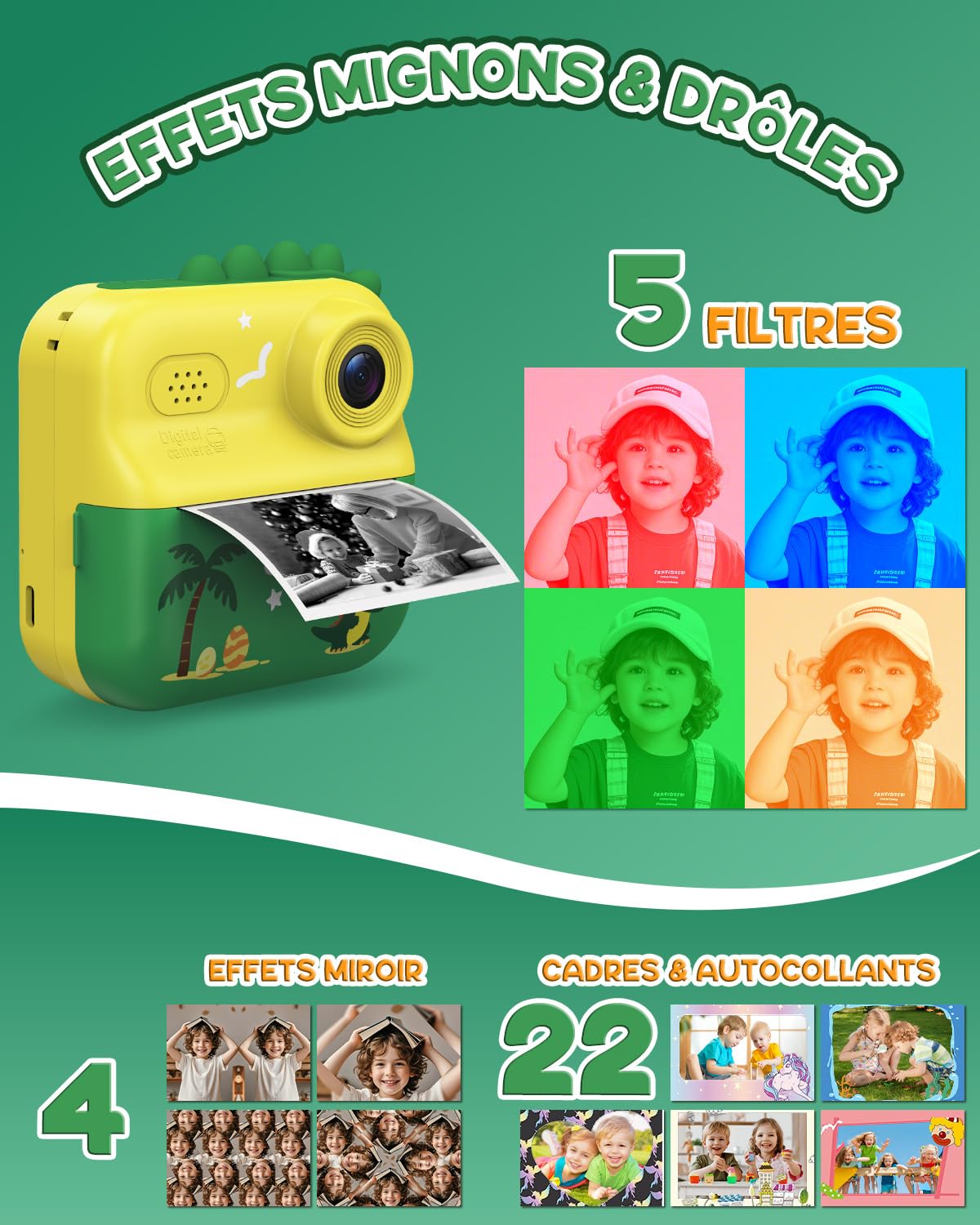 Appareil Photo Instantané ElecMoga – 48MP, 1080P, écran 2.4