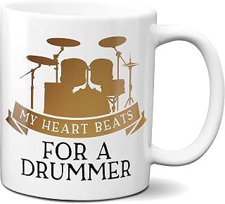 White Color Drummer Coffee Mug Drummer Love Boyfriend Gift for Him 11 oz Romantic Cup