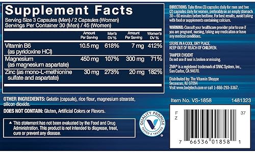 Miniatura 2 de BodyTech ZMA- Zinc, Magnesio y Vitamina B6 (90 Cápsulas)