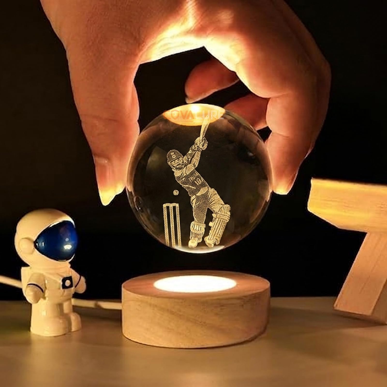 COVACURE 3D Crystal Ball Night Lamp - Viratt Kohlii Gift -5