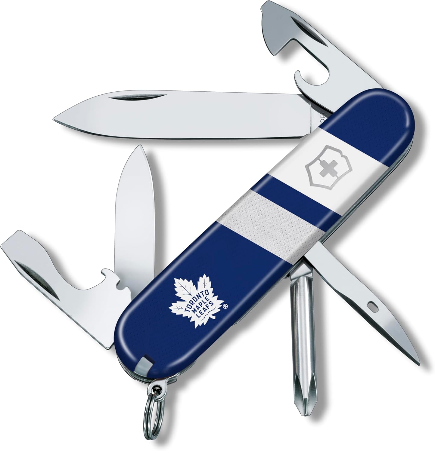 Victorinox Tinker Swiss Army Knife – Compact 12 Function Swiss Made Pocket Knife with Large Blade, Small Blade and Bottle Opener – Toronto Maple Leafs