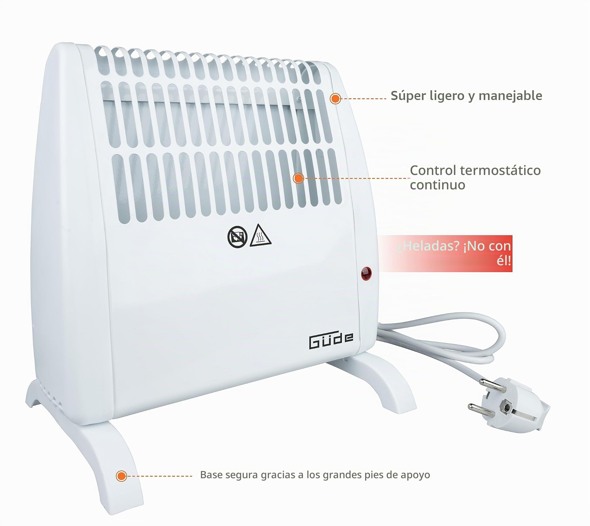 Güde Protector de heladas GFW 520 (450-520 W de potencia calorífica, 10 m³ de capacidad máxima de calefacción, termostato regulable sin niveles, función de protección contra heladas, protección contra