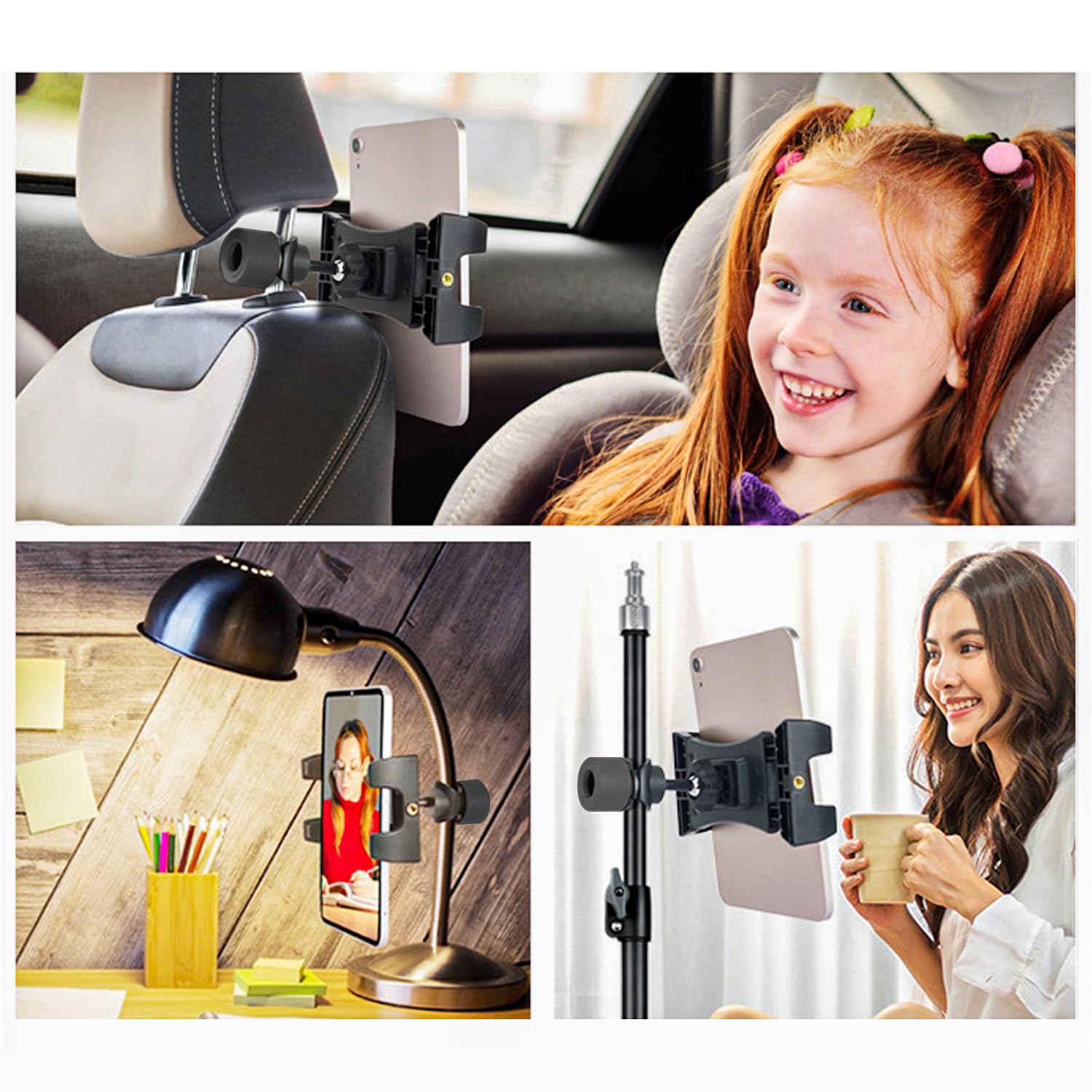Koolehaoda Supporto per tablet per microfono, girevole 360°, universale, compatibile iPad 4,7-12,9 pollici