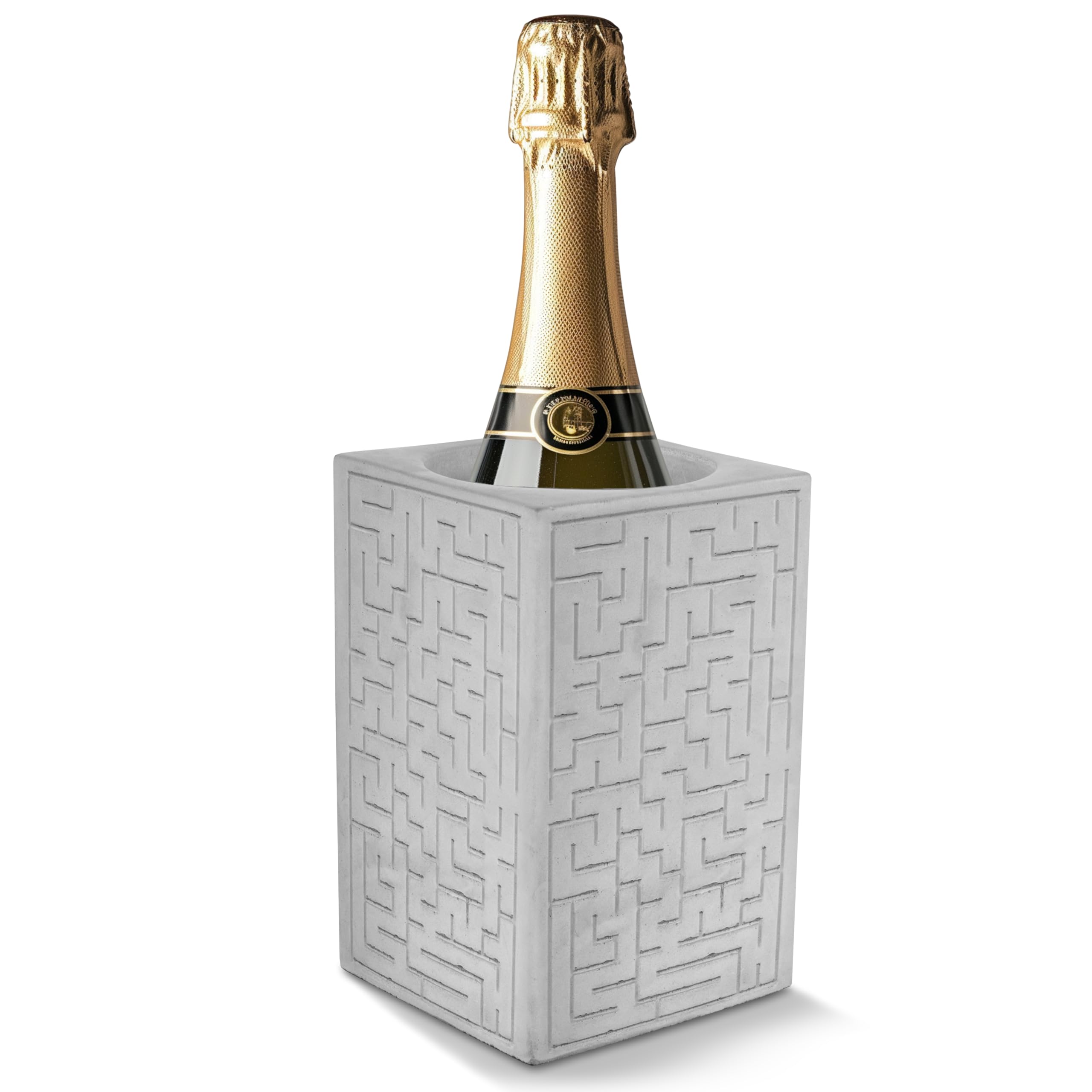 Wine cooler Labyrinth made of concrete - with furniture-friendly underside I Champagne cooler I Bottle cooler I Champagne cooler I For wine or sparkling wine I Cold drinks for hours