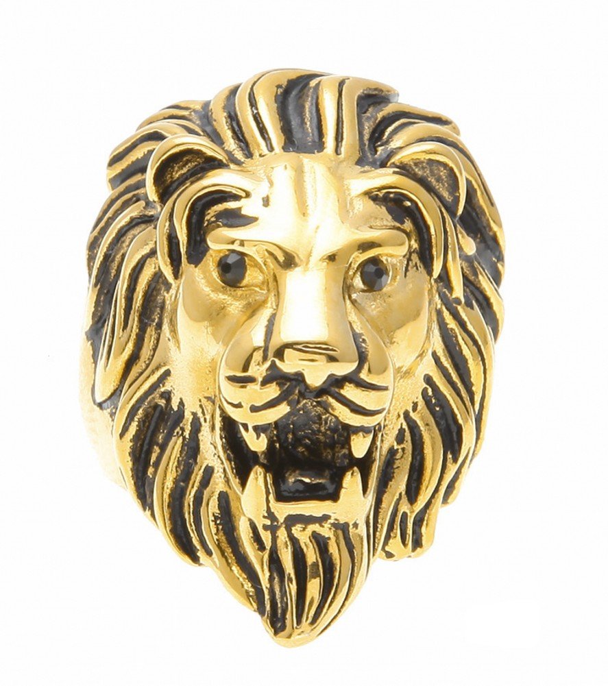 HongBoomHot Hip Hop Rings 18K Gold Plated CZ CRYSTAL Fully Iced-Out Lion Ring (10)