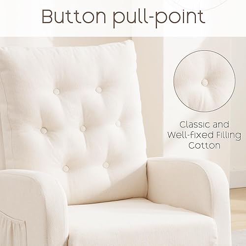 Miniatura 4 de Silla giratoria para guardería, cómoda silla mecedora para guardería, mecedora moderna con respaldo alto para interiores, sala de estar, dormitorio,