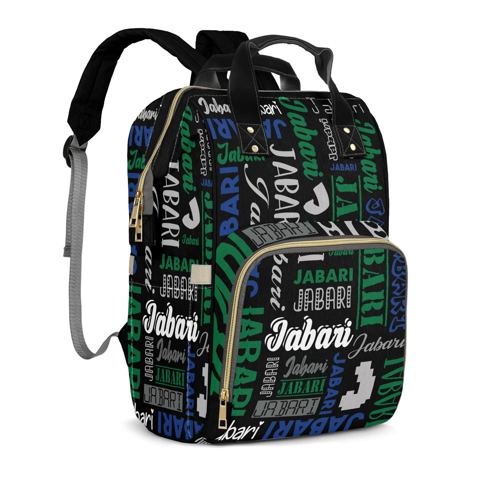 ZAACUSTOM Custom Name Boy Baby Bags, Nylon Personalized Diaper Bag Backpack for Baby Boy Mom, Large Capacity, Waterproof, Multifunctional, Adjustable