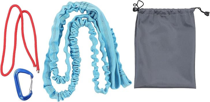 Tow Rope for Kids, Bike Tow Leash with Alloy Buckle, Wear Shock Absorption Mountain Bike Strap, Elastic Nylon Rope for Family Rides Includes Storage Bag and Tie R