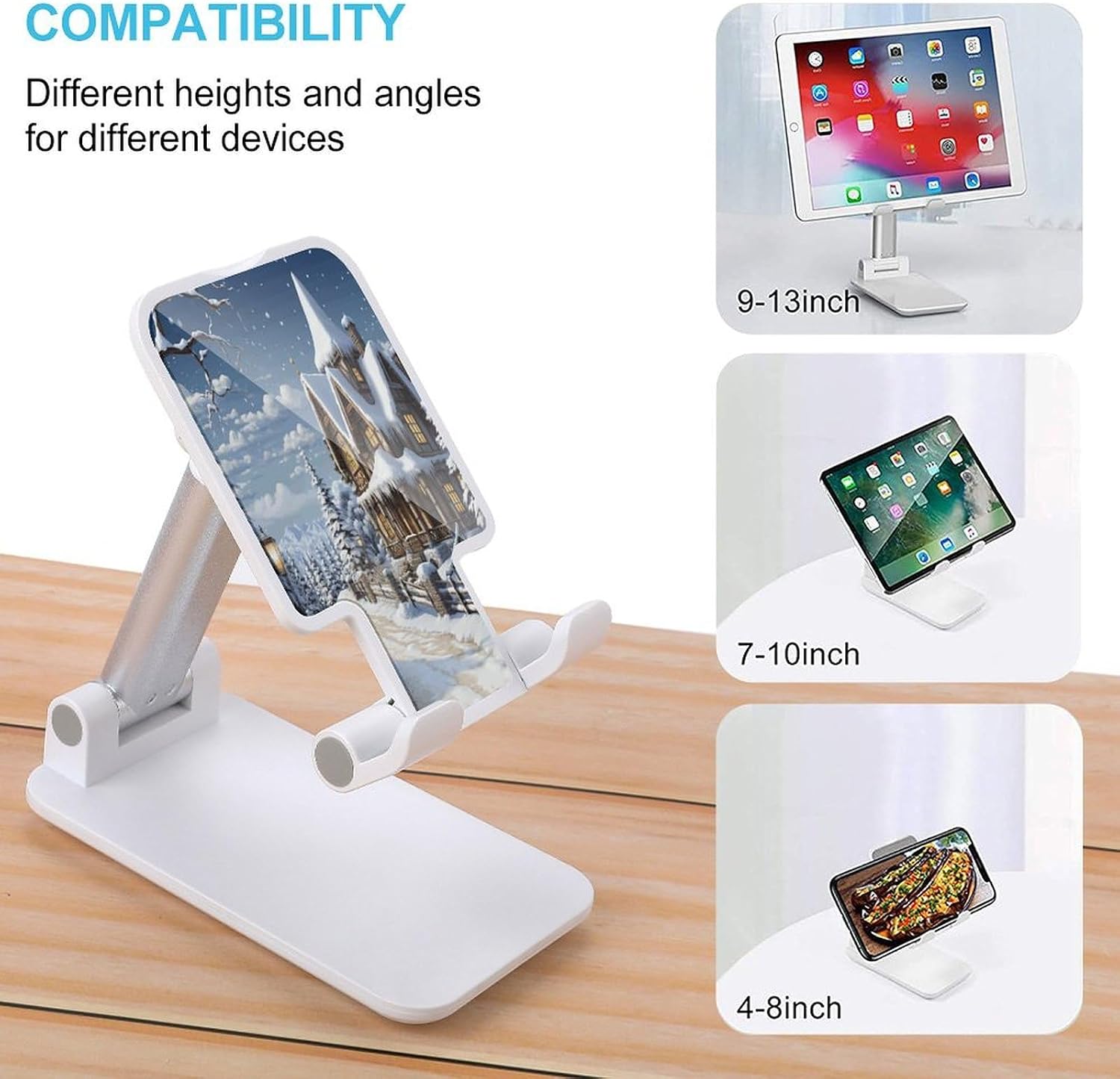 Christmas Winter Happy Scene Folding Cell Phone Stand for Desk image 3