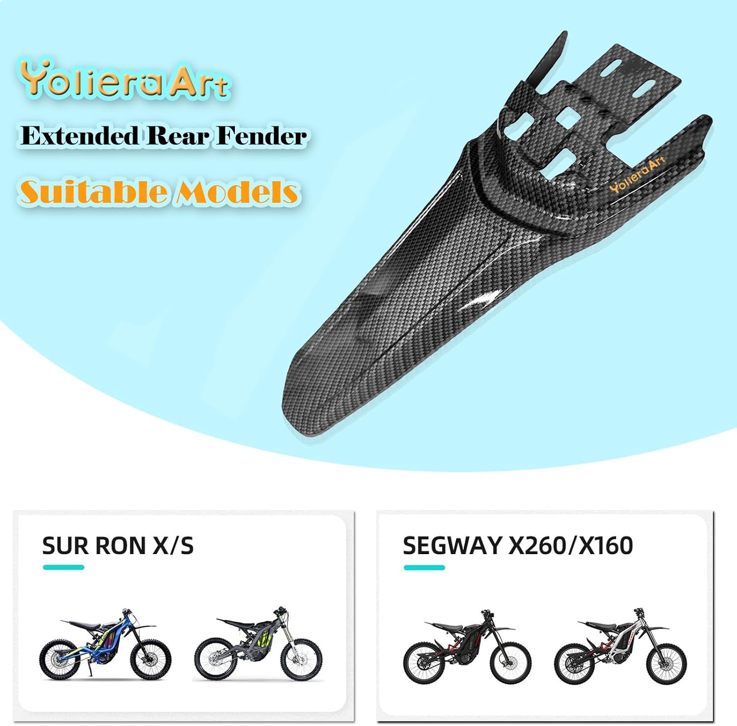 Sur Ron Extended Rear Fender, Motorcycle Extended Mudguard For Sur-Ron Light Bee X/S Segway X260 X160 Electric Dirt Bike, Long Dirt Pit Mudguards Tail Guard