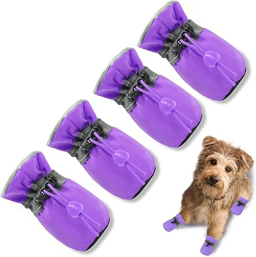 Miniatura 8 de Zapatos para perro, botas y protector de patas, suela antideslizante para perro, botines de invierno con correas reflectantes para perros pequeños