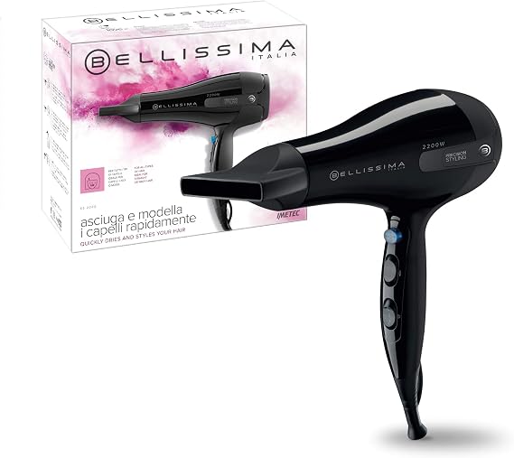 Imetec Bellissima S5 2200 - Secador de pelo, 2.200 W, para un secado rápido  y un peinado duradero, 8 combinaciones de aire/temperatura, golpe de aire  frío : Imetec: Amazon.es: Belleza