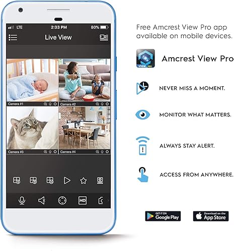 Miniatura 6 de Amcrest Cámara WiFi de 1080p para interiores, cámara de seguridad para el hogar panorámicainclinación de 2MP, seguimiento automático, detección de