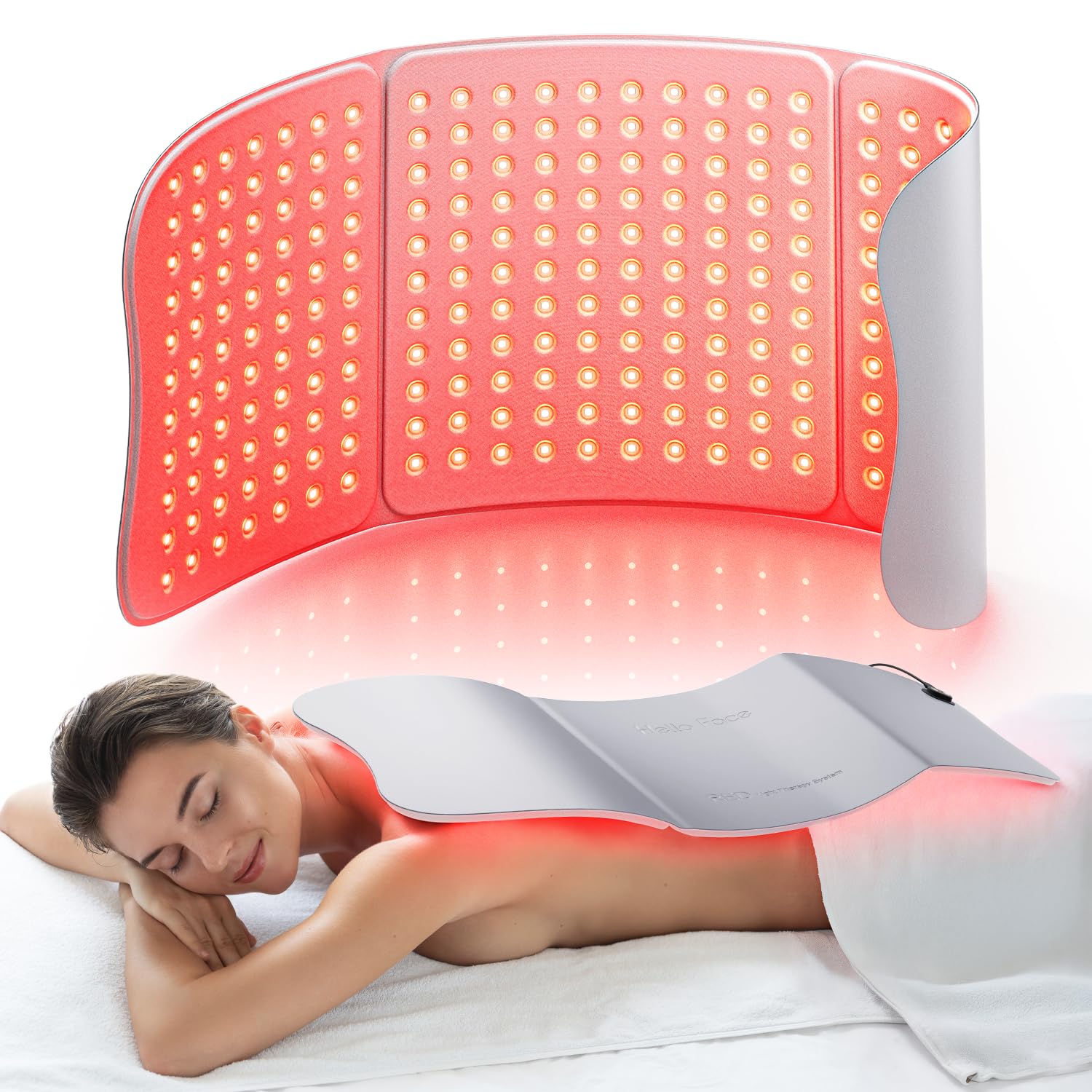 Ceinture de luminothérapie rouge pour le corps, 76 x 30 cm, technologie TriChip™, tapis infrarouge 36W avec minuterie, soulagement des douleurs musculaires, 660nm & 850nm (Gris)