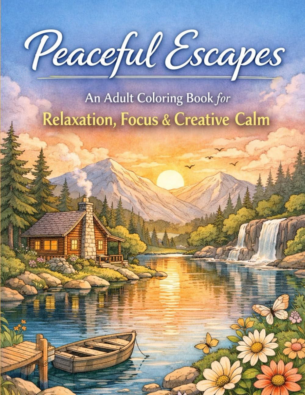 “Peaceful Escapes: An Adult Coloring Book for Relaxation, Focus & Creative Calm”