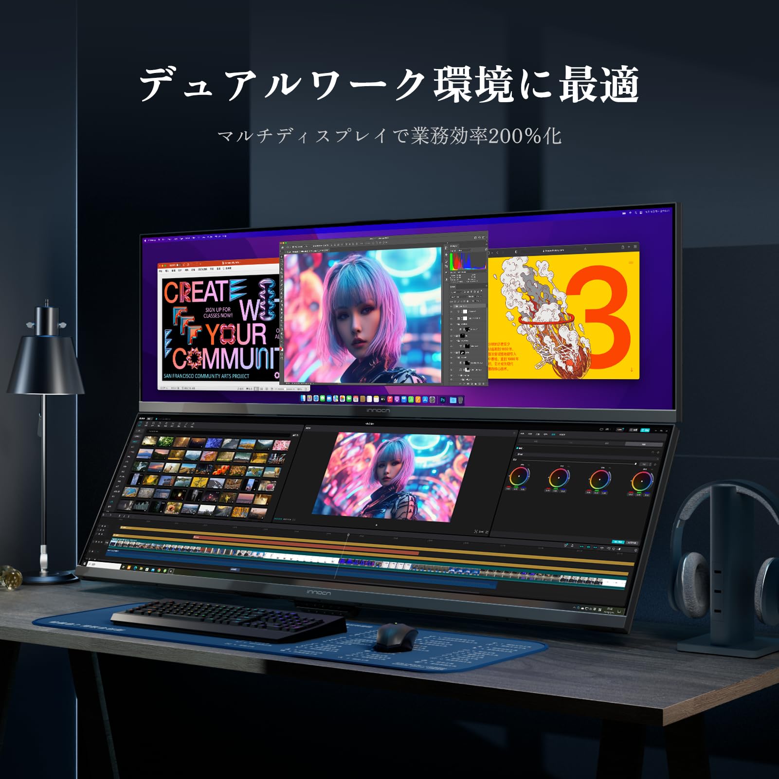 Amazon.co.jp: INNODA 44インチ ウルトラワイドモニター, 120Hz 