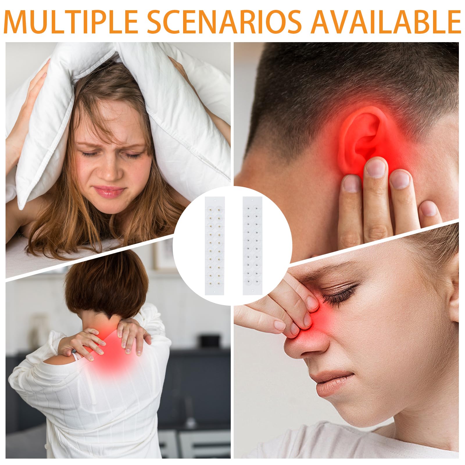 200 PCS Semi Dell'orecchio Agopuntura Auricolare Cerotti Monouso per Digitopressione Auricolare Adatto per Massaggi Di Digitopressione per Alleviare Lo Stress Terapia Multifunzionale（ Oro+Argento）