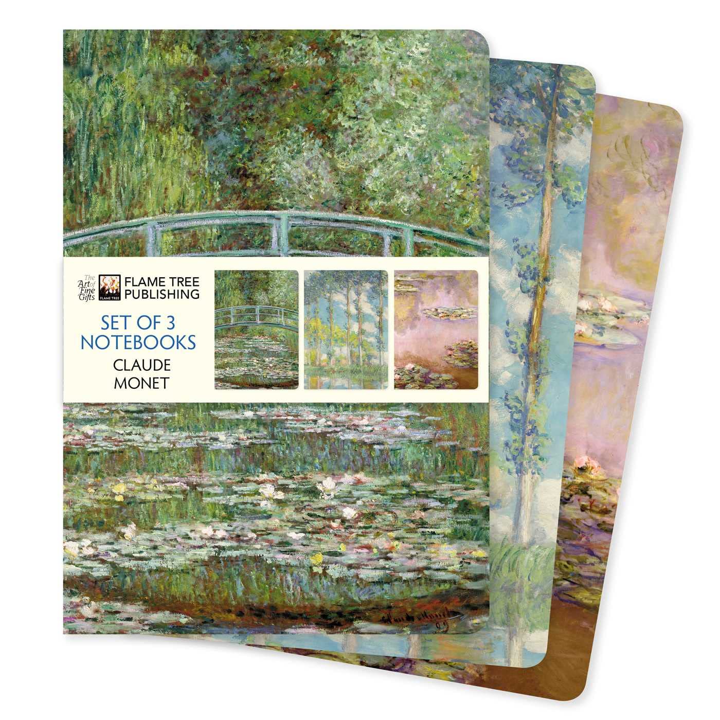 Claude Monet Set of 3 Standard Notebooks by Flame Tree Studio NOTEBOOK
