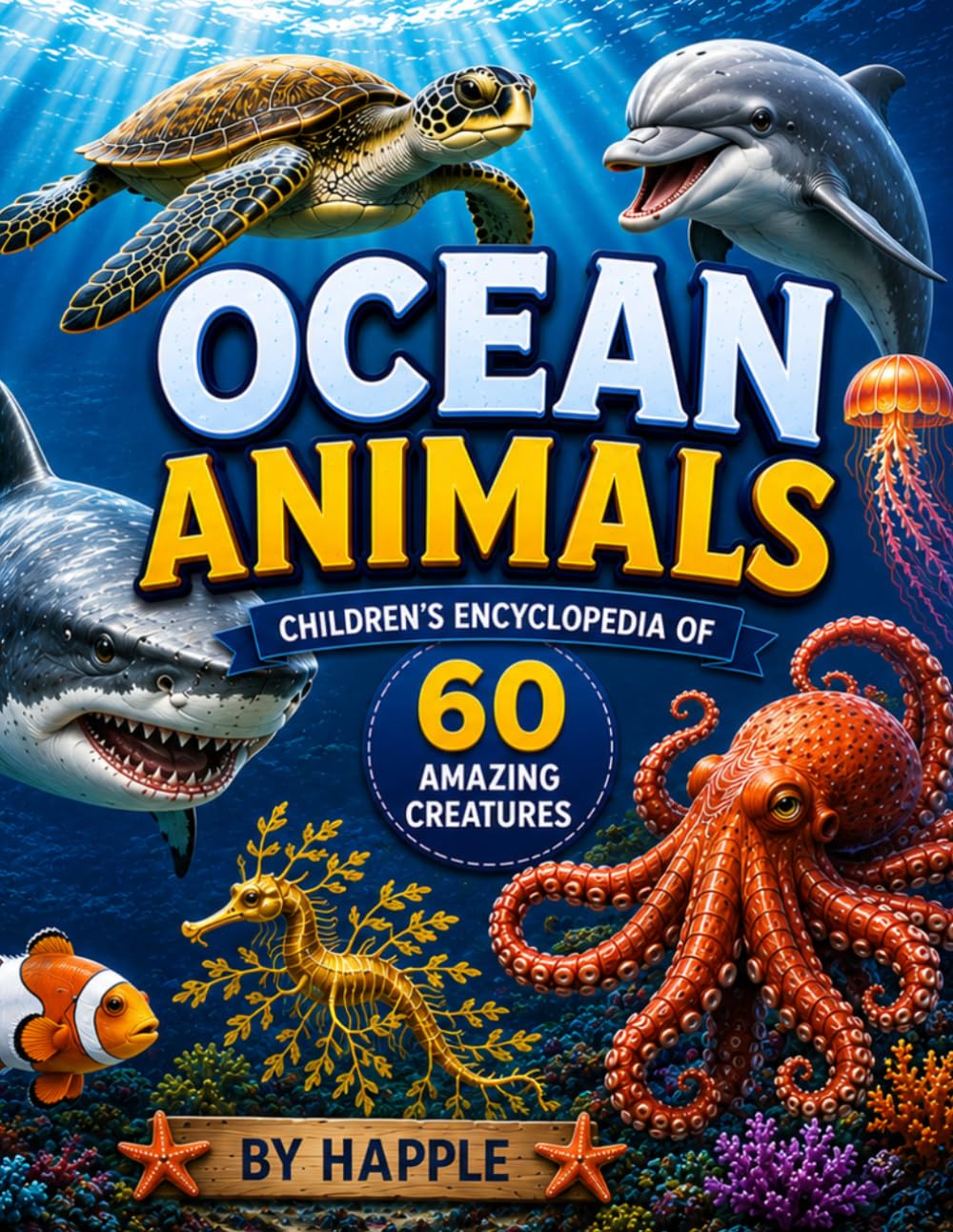 Sea Animals Encyclopaedia: Discover 60 Amazing Ocean Creatures with Stunning Facts, Realistic Illustrations, Habitats, Diets, and Incredible Marine Wildlife for Curious Kids (Ocean Animals Series)