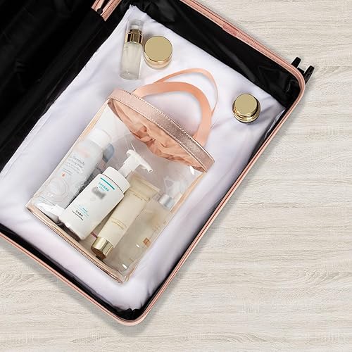Miniatura 6 de Bolsa de maquillaje transparente, bolsa de aseo de viaje para mujer, bolsa de aseo aprobada por la TSA, bolsa transparente impermeable, bolsa para