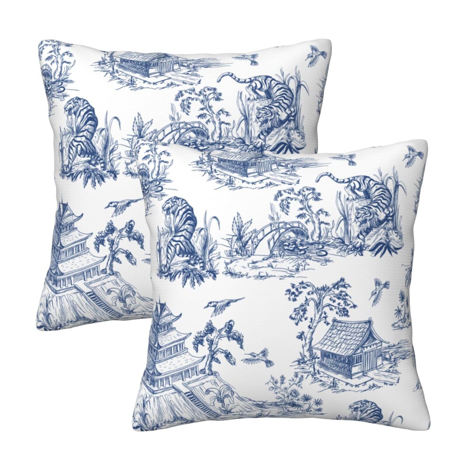 HPUK – 2 Federe Per Cuscini In Velluto Tagliato Geo, 45x45 Cm, Blu Navy, Con Cerniera Invisibile