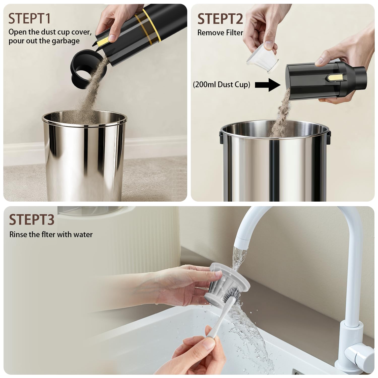 Car Vacuum Portable, CROS 4-in-1 Cordless Vacuum Cleaner with 25000 Pa Max,3 Suction Modes,Handheld Vacuum for Car, Office Desk, Keyboards,Sofa