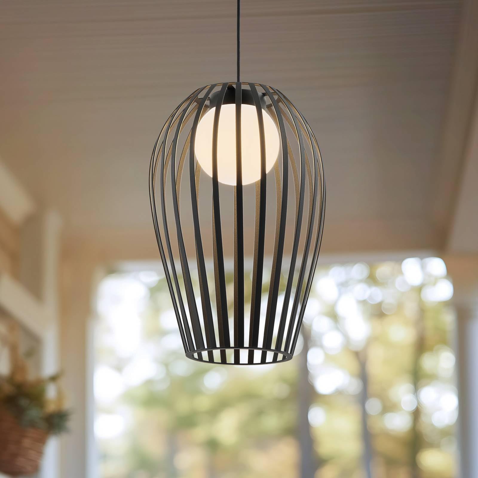Lucande Marrin Suspension Noir Métal E27 Intensité Variable Moderne